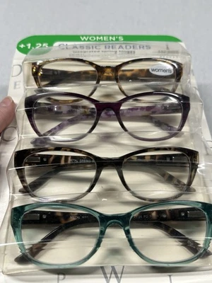Image Readers Classic Readers Women +1.25 Package of 4 Eyeglasess Spring Hinges - Image 1 of 4