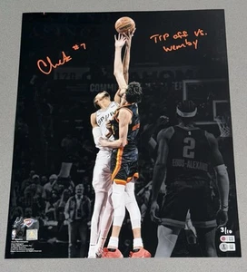 Chet Holmgren "Tip Off" Signed vs. Victor Wembanyama 16x20 BAS (USASM LE #3/10) - Picture 1 of 7