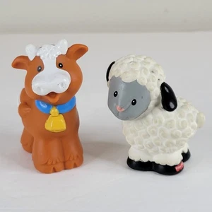 2 Stück - Fisher Price Little People - Bauernhoftiere - Schafe & Kuh - Bild 1 von 10