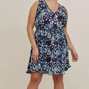 Torrid geblümtes ärmelloses Minikleid mit Rüschen neu mit Etikett mehrfarbig Größe 5X - Bild 1 von 5