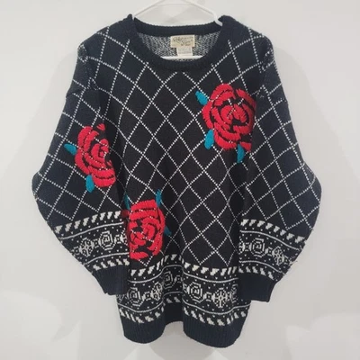 Suéter Mujer Referencia Vintage Talla Pequeña Rosas Novedad Tejido Años 90 Grannycore Foto 1 de 4