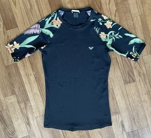 Roxy- Lycra-Surf-Tshirt- Schwarz-blumige Ärmel-Gr.S/36 - Bild 1 von 6