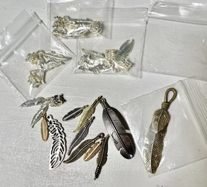 Feder Charms Anhänger Silber Gold Southwestern Boho Schmuckherstellung Konvolut - Bild 1 von 3