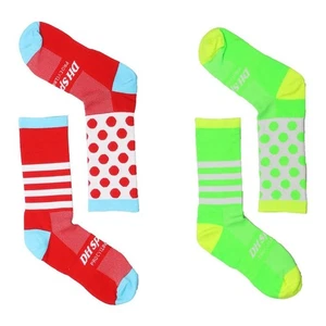 2 Pairs Pro Cycling Socks Road Bicycle Riding Bike Sports Ankle Socks Red Green - Picture 1 of 9