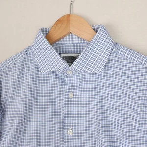 Charles Tyrwhitt Blue Slim Fit Non Iron Check Button Up Shirt 16.5"/36" BNWOT - Picture 1 of 5