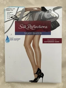 Hanes Silk Reflections Silky Sheer Control Top punta trasparente TAGLIA IJ piccolo colore - Foto 1 di 2