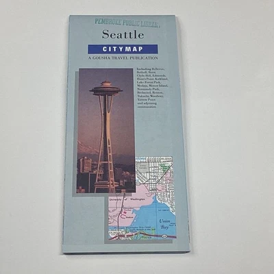 H.M. Gousha Seattle City Map Folded Travel Map - Imagen 1 de 2