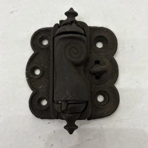 Antique Cast Iron Screen Door Spring Loaded Hinge Door Hardware W/ Lock - Picture 1 of 4