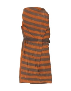 PESERICO Womens Sleeveless Sheath Dress IT 44 Medium Orange Striped Silk DD86 - Picture 1 of 3