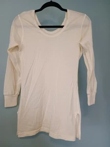 Woolmark WarmZone 100% Wool Tunic Women's 12 Long Sleeved Top Base Layer Beige - Picture 1 of 7