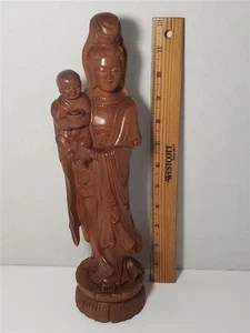De colección KUAN KWAN YIN Diosa Fertilidad Bondad Tallada a Mano Caja Madera Escultura Bali - Imagen 1 de 11