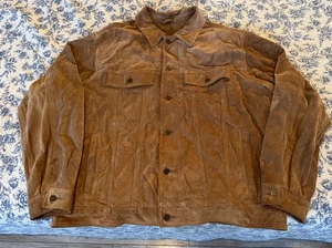 Eddie Bauer Mens 100% Suede Leather Brick Brown Jacket  Size XL - Picture 1 of 5
