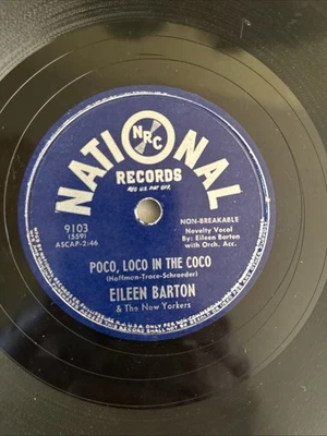 EILEEN BARTON 78RPM 10” Record-POCO LOCO IN THE COCO/IF I KNEW YOU WERE COMING- - Image 1 of 4