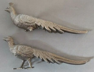 Vintage Pair of Silver Plated Peahen/Peacock, standing ornaments/figurines. - Picture 1 of 12