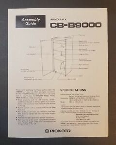 Vintage Pioneer CB-B9000 Audio Rack Assembly & Operating Guides - Original OEM