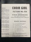 Vintage 1970's U-Bild Enterprises Choir Girl Pattern No 430