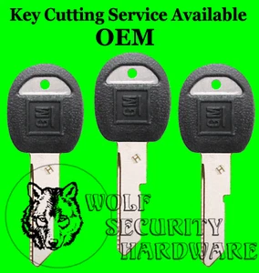 Lot of Three (3) GM Logo Door Trunk H Key Blank Black Plastic Molded Head Uncut  - Picture 1 of 2