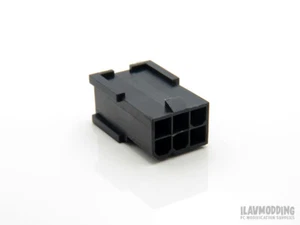 PC 6-pin PCI-E Connector Housing Male - BLACK [1pc] - Picture 1 of 2