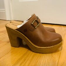 NEW Born Women's Mule Size 6 Slip On Clog Wedge Heel Platform Wooden Shoes