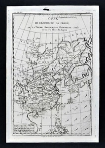 1780 Bonne Map China Korea Japan Hong Kong Canton Macao Taiwan Philippines Asia - Picture 1 of 2