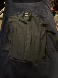 Pierre Cardin Dress Shirt Black Long Sleeve Button Up Fit - Picture 1 of 3