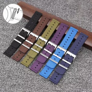 Correa de reloj de lona de nailon de liberación rápida pulsera 18 20 22 24 mm - Imagen 1 de 45
