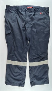 Hard Yakka Work Pants Blue Hi-Vis Cargo Workwear Trade Mens W46 L31 - Picture 1 of 13