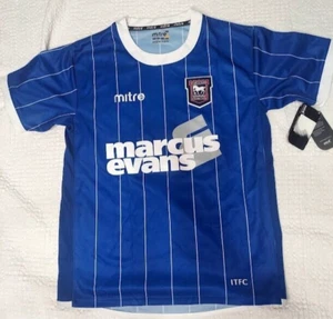 IPSWICH TOWN Mitre Jersey Shirt Youth Size L 11/12 Blue Short Sleeve New - Picture 1 of 9