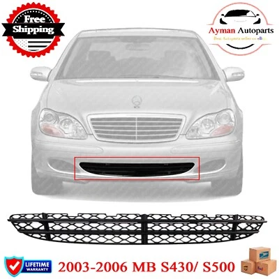 For 2003 2004 2005 2006 MERCEDES-BENZ S430 New Front Center Bumper Grille Black - Imagem 1 de 4
