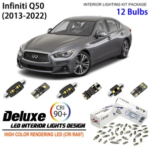 LED Interior Light Kit for Infiniti Q50 2013-2022 + License Plate Light Bulbs - Picture 1 of 8
