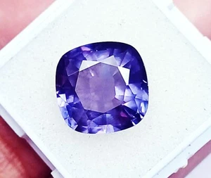 Natural Violet Alexandrite 10.90 Ct Cushion Shape Certified Loose Gemstone - Picture 1 of 6