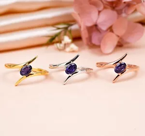 Iolite Gemma Anello 925 Argento Handmad Naturale Matrimonio Regalo Donna - Foto 1 di 8