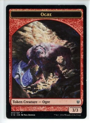 OGRE // BIRD (BLUE) DOUBLE-SIDED TOKEN Commander 2016 #13//7 C16(LP)(MTG) - Image 1 of 2