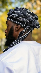 Mens Kobina Kente African print Turban Hat - DPHB0795PT - Picture 1 of 2
