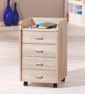 Rollcontainer NOVI mit 4 Schubladen Sonoma Eiche Optik - Bild 1 von 6