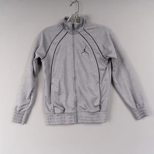 NIke Air Jordan Jacket Youth M 10-12 Full Zip Gray Athletic Boys Jumpman - Picture 1 of 9