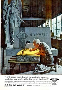 Norman Rockwell Rock of Ages (Norwell) pubblicità 1963 - Foto 1 di 1