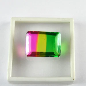 88.70 Ct Top Jewel Multi-Color Tourmaline Emerald Cut Shape Loose Gemstone - Picture 1 of 4