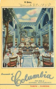 1940er Tampa Florida Columbia spanisches Restaurant Besetzung Teich Postkarte 25-569 - Bild 1 von 2
