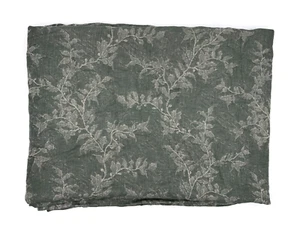 Leitner Linens Luxury Duvet cover embroidered green floral print button 86"x88" - Picture 1 of 11
