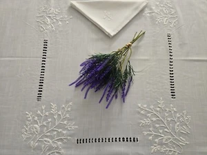 Tischdecke handbestickt Leinenmischung 12-Sitzer 175 x 310 cm - Bild 1 von 14