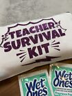 Kit de survie enseignant : 12 articles dans un sac à cosmétiques en coton durable, cadeau enseignant