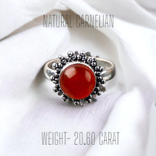 Carnelian Natural Gemstone Ring for Women 925 Sterling Silver Cute Gift