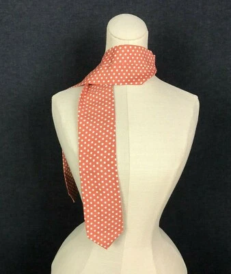 Vintage MOD MCM Thin Scarf Mid Century ABSTRACT FLORAL POLKA DOT Pretty Handmade - Image 1 of 4