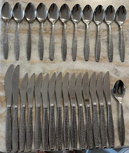 27pc TWA airline cutlery mid century by Abco stainless steel silverware atomic - Picture 1 of 4