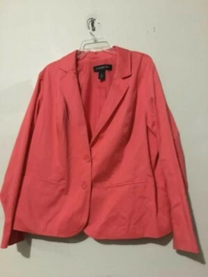 Lane Bryant Talla Grande 24 Coral Traje Chaqueta Blazer Mujer Forrado Elegante Formal Foto 1 de 4