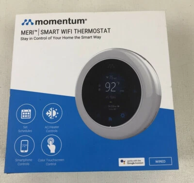 Momentum MERI Smart WiFi Thermostat - Touchscreen, Google Assistant, Wired - Image 1 of 4
