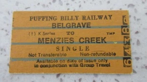 PUFFING BILLY STEAM TRAIN RAILWAY TICKET VINTAGE - Picture 1 of 1