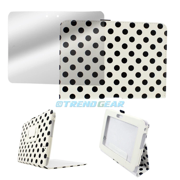 NEW CASE COVER+SCREEN PROTECTOR STAND POUCH PU WHITE DOT AMAZON KINDLE FIRE HD 7 - Image 1 of 1