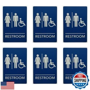 MitUSA® ADA Compliant, Unisex Handicap Bathroom Room Sign, Raised Icons, and - Picture 1 of 5